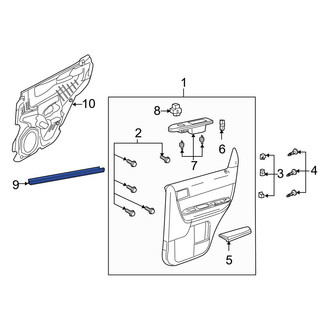 Mazda OE - Rear Right Door Window Belt Weatherstrip