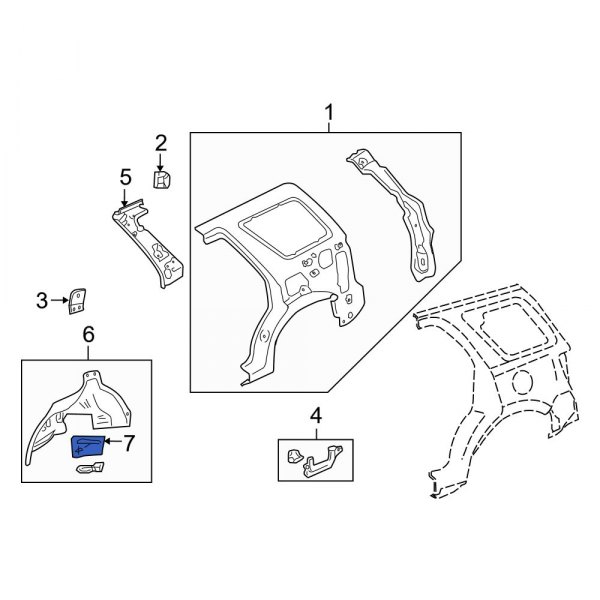 Mazda OE EC0170161B Front Right Quarter Panel Reinforcement