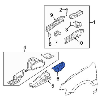 Mazda OE - Front Right Fender Rail Reinforcement