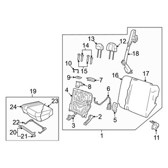 Mazda OE - Seats & Tracks - Rear Seat Components (Driver Side), (FULL HYBRID EV-GAS (FHEV))