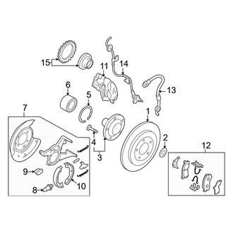 Mazda OE - Rear Suspension - Brake Components (Hybrid FWD)
