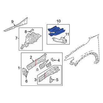Mazda OE - Front Left Floor Side Rail
