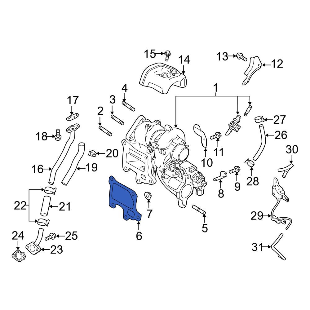 Mazda OE PY8V13710B - Turbocharger Gasket