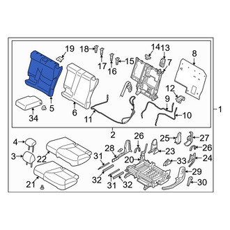 Mazda OE - Center Left Seat Back Cushion Cover