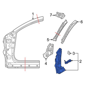 Mazda OE - Left Lower Body A-Pillar Reinforcement