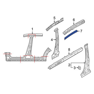 Mazda OE - Left Inner Roof Side Rail Reinforcement