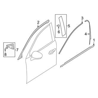 Mazda OE - Front Door - Exterior Trim (Upper Moldings)