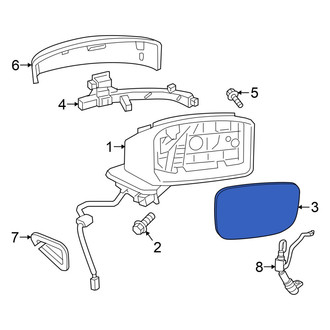 Mazda OE - Front Right Door Mirror Glass
