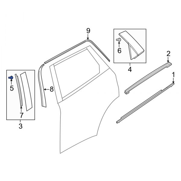 Mazda OE BJS750M38 - Lower Door Applique Clip