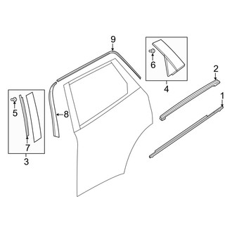 Mazda OE - Rear Door - Exterior Trim (Upper Moldings)