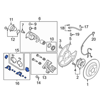 Mazda OE - Rear Disc Brake Hardware Kit