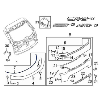 Mazda OE - Lower Liftgate Finish Panel Seal