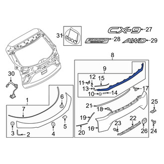 Mazda OE - Rear Liftgate Finish Panel Trim Plate