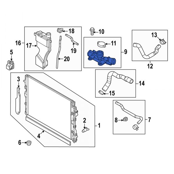 Mazda OE PX8E1517Y Engine Coolant Filler Neck