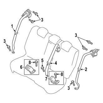 Mazda OE - Restraint Systems - Second Row Seat Belts