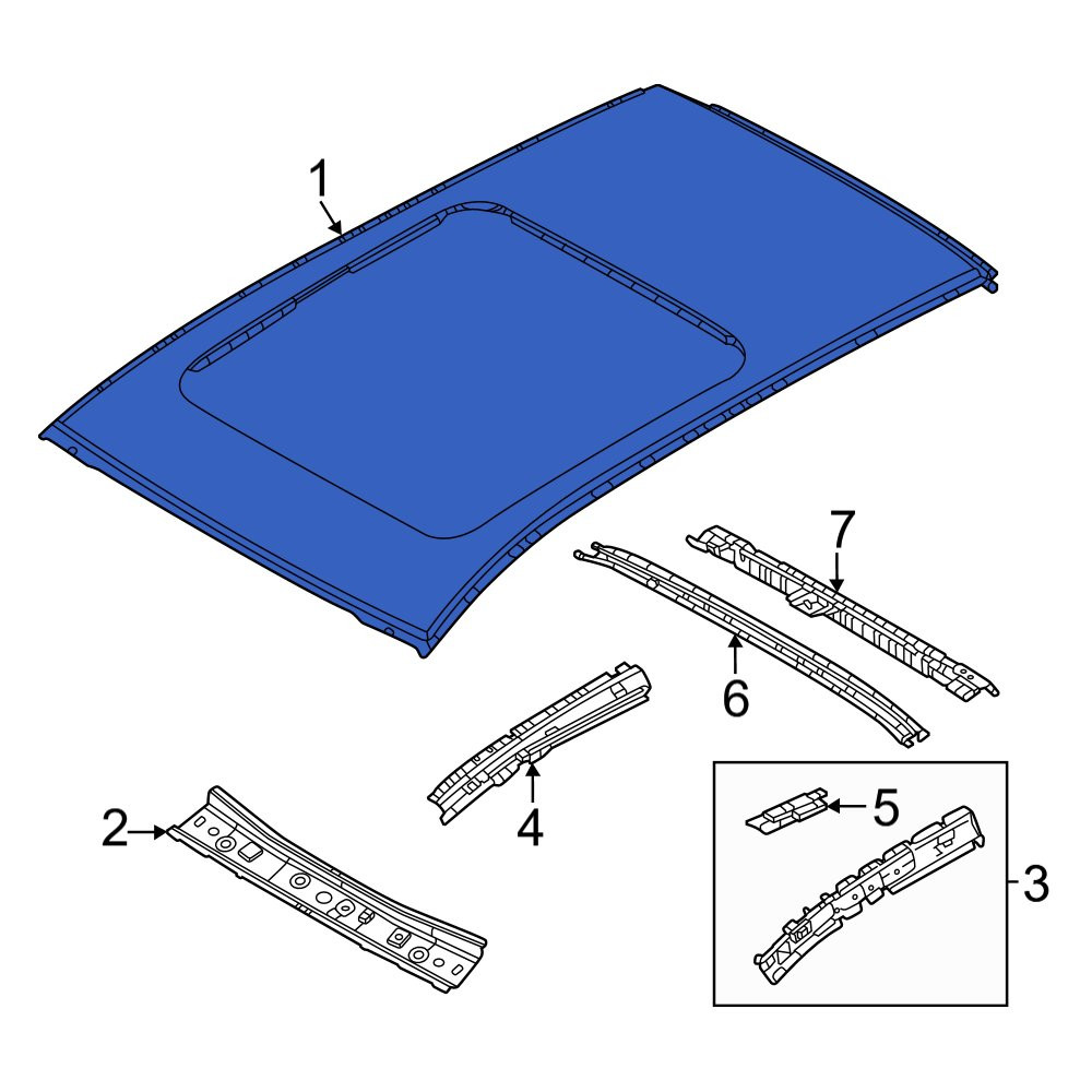 Mazda OE VAY57060XB - Roof Panel