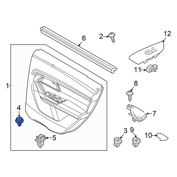 Mazda OE GS1D64345 - Door Interior Trim Panel Retainer