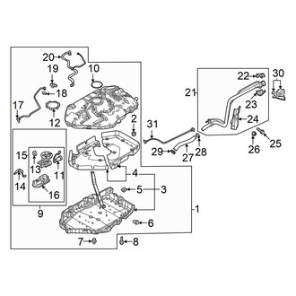 Mazda OE - Fuel System Components (Tank & Components), (Hybrid Preferred / Hybrid Premium / Hybrid Premium Plus)