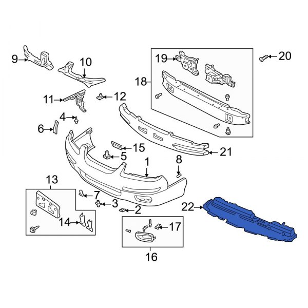 Mazda OE TA0150060 Front Lower Bumper Splash Shield