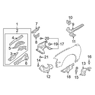 Mazda OE - Front Left Fender Apron Assembly