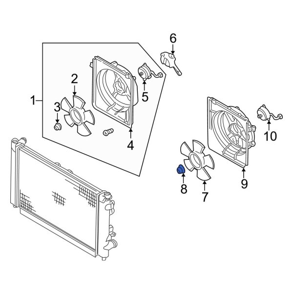 Engine Cooling Fan Blade Nut