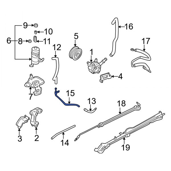 Mazda OE TA1632410A Front Power Steering Line