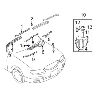 Mazda OE - Front Left Windshield Washer Nozzle