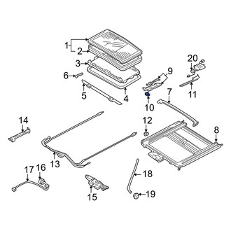 Mazda OE - Left Sunroof Guide Jaw Bracket