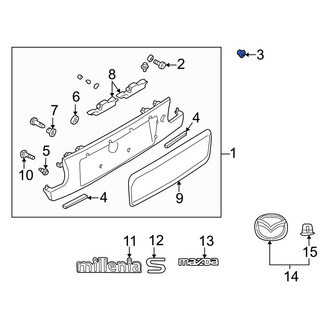 Mazda OE - Deck Lid Finish Panel Nut