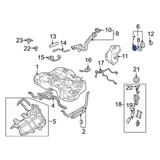 Mazda OE - Upper Fuel Filler Neck Mount Plate Gasket