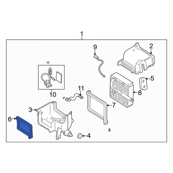 A/C Evaporator Core Case Seal