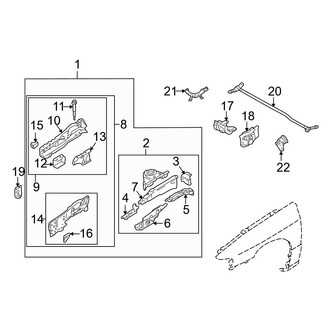 Mazda OE - Front Left Frame Side Member Assembly