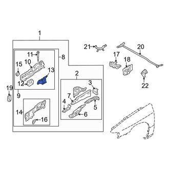 Mazda OE - Front Left Frame Side Member Reinforcement