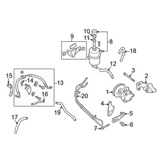 Mazda OE - Steering Gear & Linkage - Pump & Hoses (1.6L)