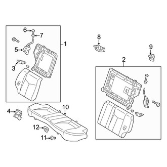 Mazda OE - Seats & Tracks - Rear Seat Components (With Split Fold Down Seat Back, W/O Armrest)
