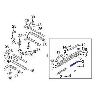 Mazda OE - Right Roof Luggage Carrier Side Rail Bracket