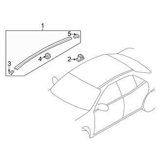 Mazda OE - Roof - Exterior Trim (With Sunroof), (DX / ES / LX)