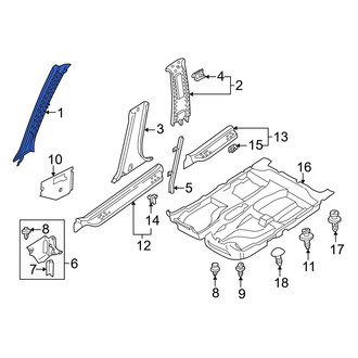 Mazda OE - Left Body A-Pillar Trim Panel