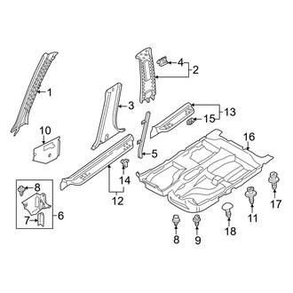 Mazda OE - Pillars, Rocker & Floor - Interior Trim (DX / ES / LX)