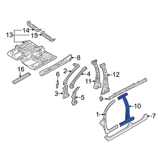 Mazda OE - Left Outer Body B-Pillar and Rocker Panel