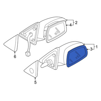 Mazda OE - Front Right Door Mirror Glass
