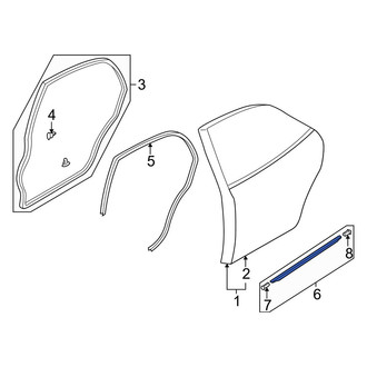 Mazda OE - Rear Left Door Window Belt Weatherstrip