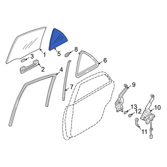 Mazda OE - Right Vent Window Assembly
