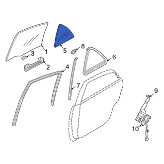 Mazda OE - Left Vent Window Assembly