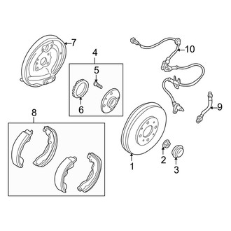 Mazda OE - Rear Suspension - Brake Components (Drum Brakes), (DX / ES / LX Rear Drum Brakes)