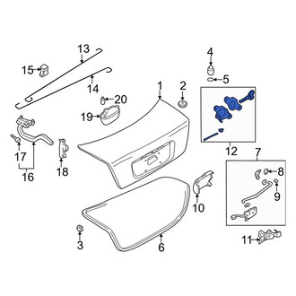 Mazda OE - Rear Trunk Lock Cylinder and Key