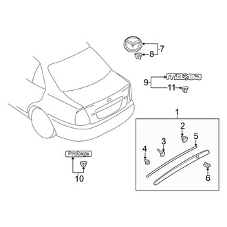 Mazda OE - Trunk Lid - Exterior Trim (DX / ES / LX)