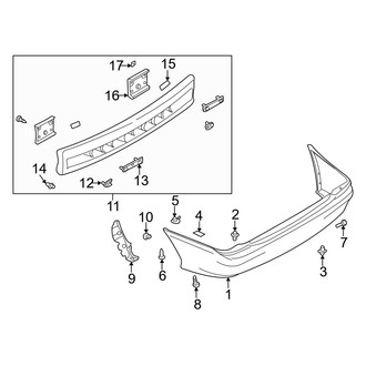Mazda OE - Rear Bumper - Bumper & Components (To 7/28/99), (DX / ES / LX)