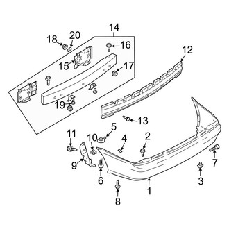 Mazda OE - Rear Bumper - Bumper & Components (From 7/28/99 to 2000), (DX / ES / LX)