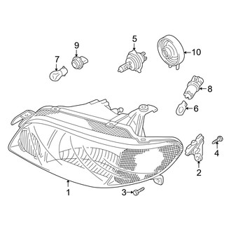 Mazda OE - Front Lamps - Headlamp Components (DX / ES / LX / MP3)